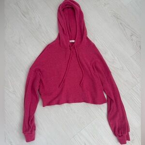 PINK CROP HOODIE